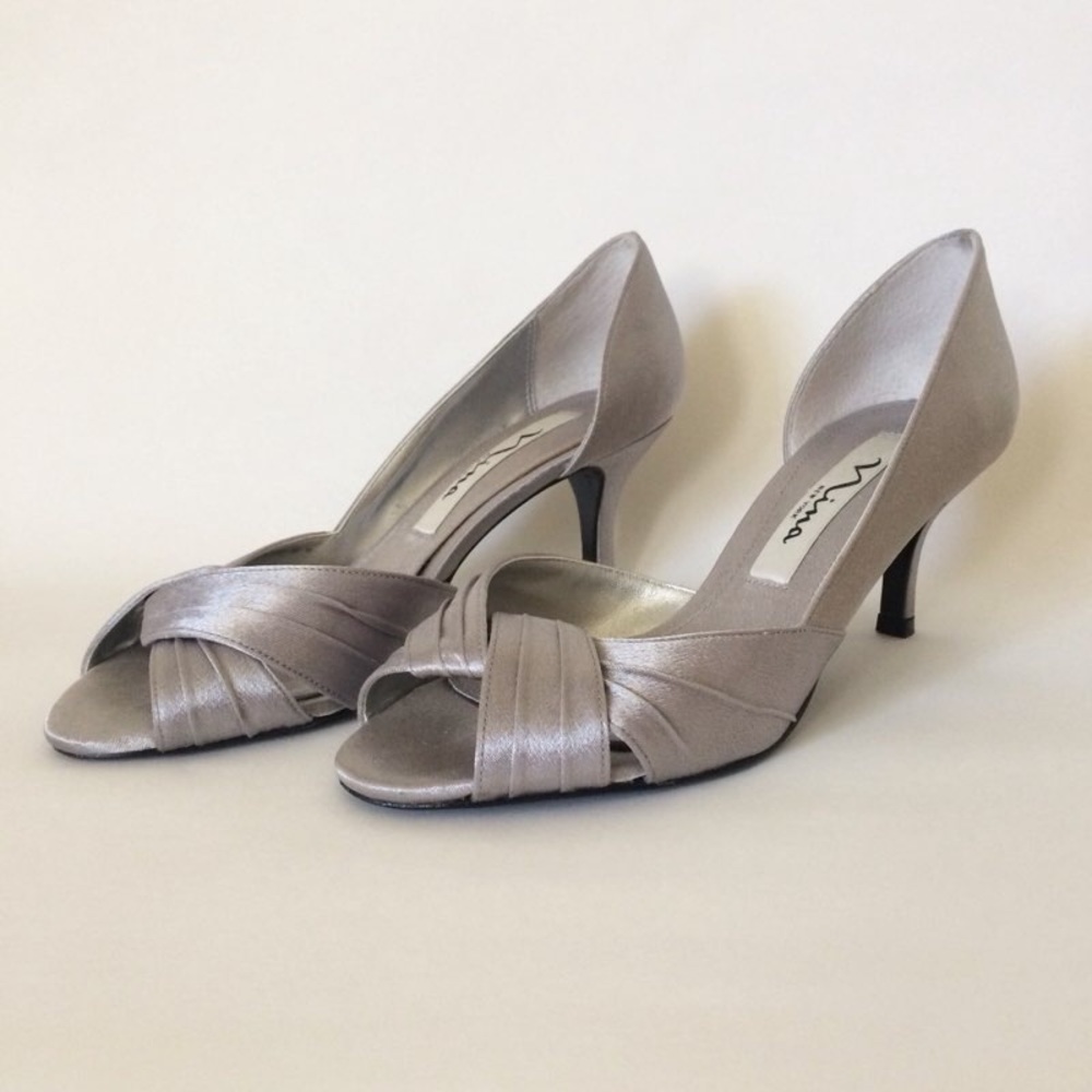 Silver Nina Culver evening sandals